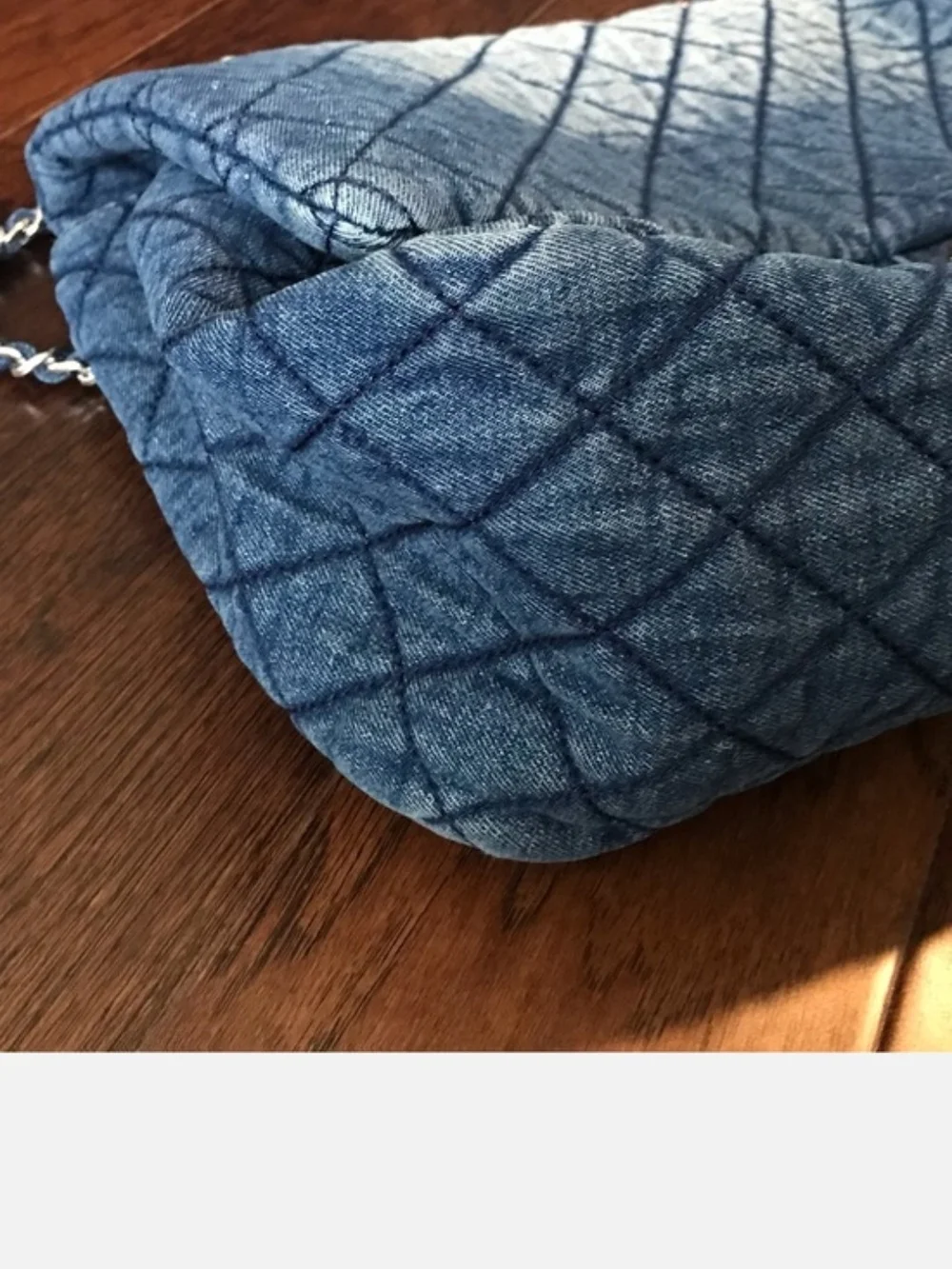 Chanel LIKENESS: XL Quilted DENIM Shoulder Bag in Blue